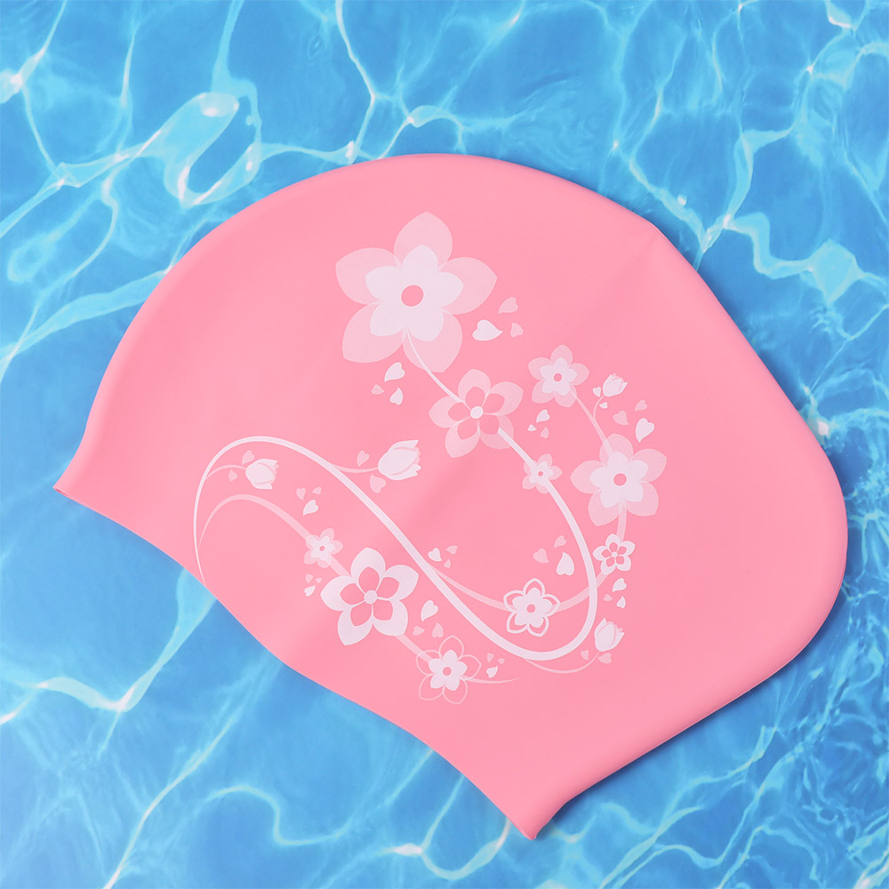 Swim Hat Silicone - Elastic Flower Swim Headgear Thicken Design