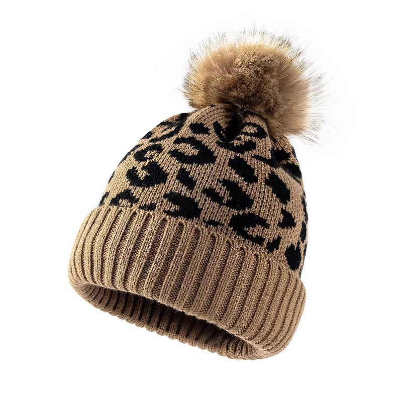 Womens Leopard Print Knit Bean - Beanie Cuffed Knit recension och pris