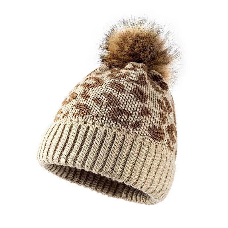Womens Leopard Print Knit Bean - Beanie Cuffed Knit recension och pris