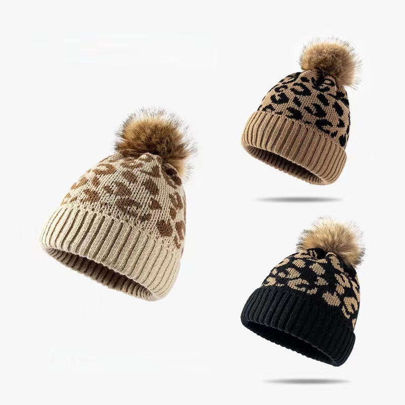 Womens Leopard Print Knit Bean - Beanie Cuffed Knit recension och pris