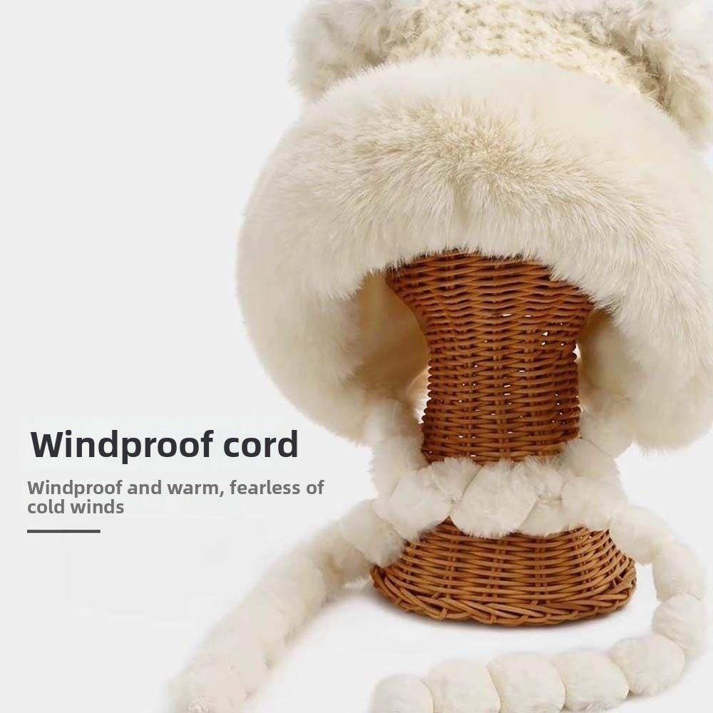 Fleece Lined Pompom Braids Hat - Winter Trapper Hat recension och pris