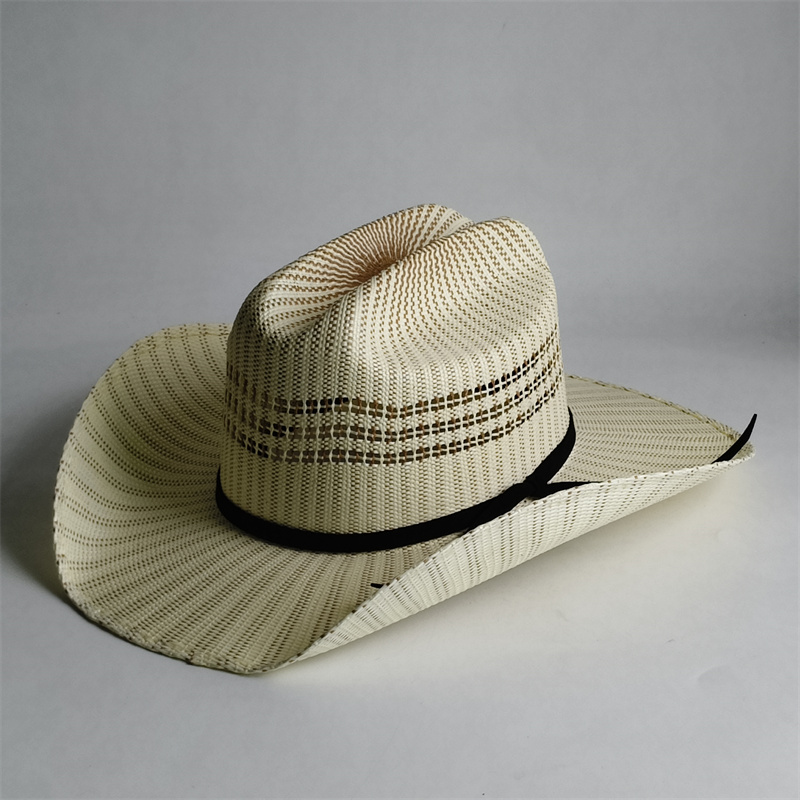 Colorful Rolled Cuff Hat Straw - Cowboy Hat Straw recension och pris